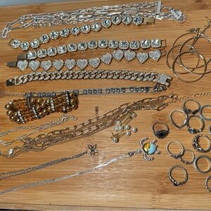 Elegant Silver and Gold Jewelry Set